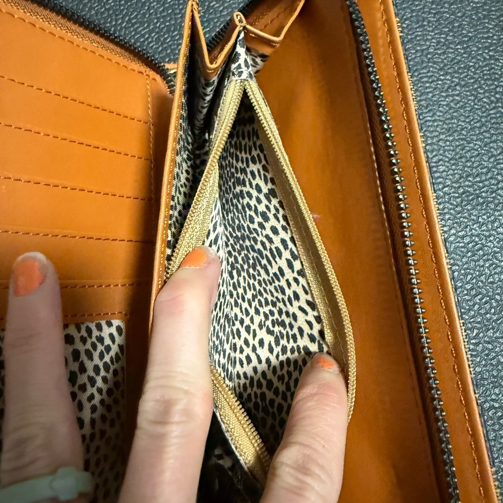 Geometric Brown Wristlet with Gold Accents - Picture 6 of 7